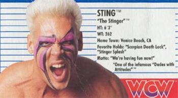 1990-91 Galoob WCW Figure Cards - UK Edition - English #NNO Sting Front