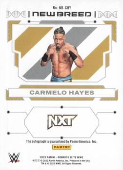 2023 Donruss Elite WWE - New Breed Autographs #NB-CHY Carmelo Hayes Back