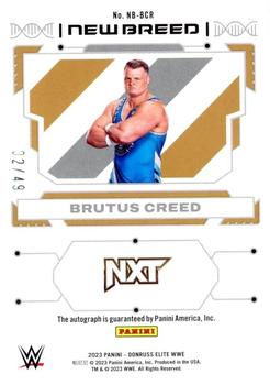 2023 Donruss Elite WWE - New Breed Autographs Red #NB-BCR Brutus Creed Back