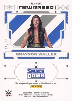 2023 Donruss Elite WWE - New Breed Autographs Blue #NB-GWL Grayson Waller Back