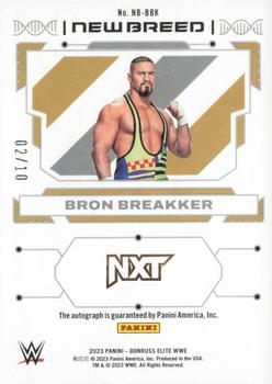 2023 Donruss Elite WWE - New Breed Autographs Gold #NB-BBK Bron Breakker Back