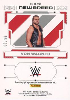 2023 Donruss Elite WWE - New Breed Autographs Gold #NB-VWG Von Wagner Back