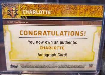 2015 Topps Chrome WWE - NXT Autographs X-Fractor #NNO Charlotte Back