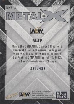 2022 SkyBox Metal Universe AEW - Metal-X Achievements #MXA-3 MJF Back