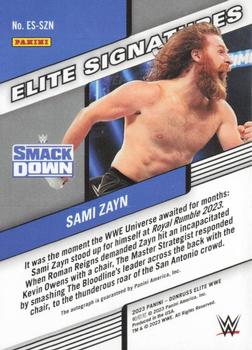 2023 Donruss Elite WWE - Elite Signatures Red #ES-SZN Sami Zayn Back