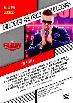 2023 Donruss Elite WWE - Elite Signatures Red #ES-MIZ The Miz Back