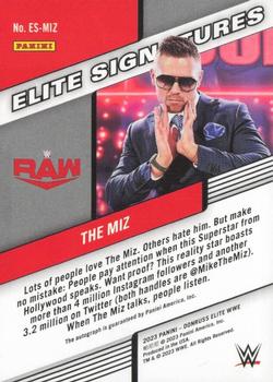 2023 Donruss Elite WWE - Elite Signatures Blue #ES-MIZ The Miz Back