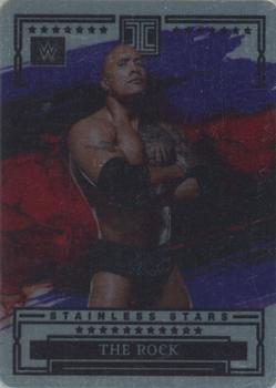 2023 Panini Impeccable WWE - Stainless Stars Purple #4 The Rock Front