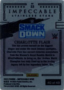 2023 Panini Impeccable WWE - Stainless Stars Purple #23 Charlotte Flair Back