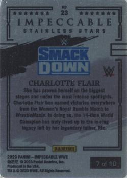 2023 Panini Impeccable WWE - Stainless Stars Gold #23 Charlotte Flair Back