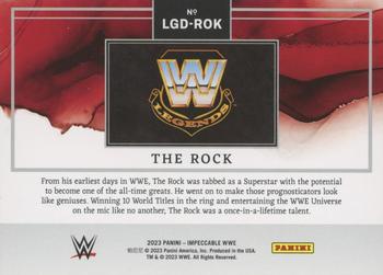 2023 Panini Impeccable WWE - WWE Legends Logo Silver #LGD-ROK The Rock Back