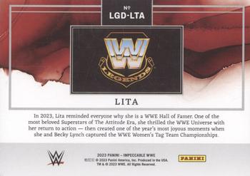 2023 Panini Impeccable WWE - WWE Legends Logo Silver #LGD-LTA Lita Back