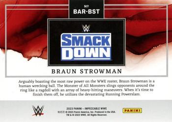 2023 Panini Impeccable WWE - WWE Logo Silver #BAR-BST Braun Strowman Back