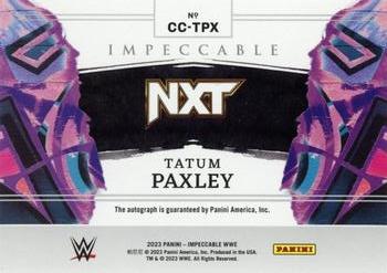 2023 Panini Impeccable WWE - Canvas Creations Signatures #CC-TPX Tatum Paxley Back
