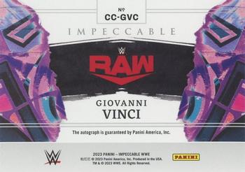 2023 Panini Impeccable WWE - Canvas Creations Signatures Gold #CC-GVC Giovanni Vinci Back