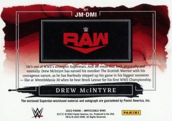 2023 Panini Impeccable WWE - Elegance Jumbo Memorabilia Autographs #JM-DMI Drew McIntyre Back