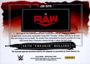 2023 Panini Impeccable WWE - Elegance Jumbo Memorabilia Autographs #JM-SFR Seth “Freakin” Rollins Back