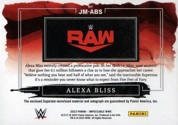 2023 Panini Impeccable WWE - Elegance Jumbo Memorabilia Autographs Amethyst #JM-ABS Alexa Bliss Back
