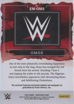 2023 Panini Impeccable WWE - Elegance Memorabilia Autographs #EM-OMS Omos Back