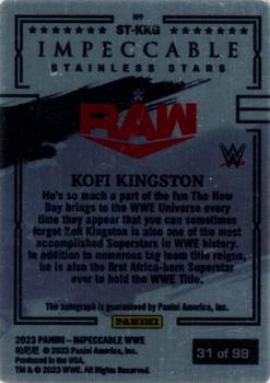 2023 Panini Impeccable WWE - Stainless Stars Autographs #ST-KKG Kofi Kingston Back