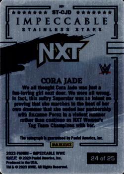 2023 Panini Impeccable WWE - Stainless Stars Autographs Orange #ST-CJD Cora Jade Back