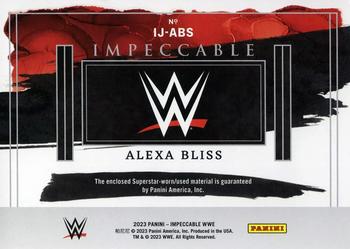 2023 Panini Impeccable WWE - Impeccable Jumbo Memorabilia #IJ-ABS Alexa Bliss Back