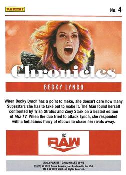 2023 Panini Chronicles WWE #4 Becky Lynch Back