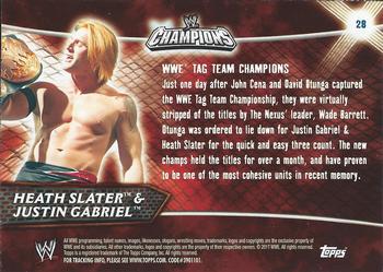 2011 Topps WWE Champions #28 Heath Slater/Justin Gabriel Back