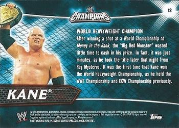 2011 Topps WWE Champions #13 Kane Back
