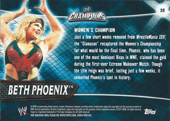 2011 Topps WWE Champions #39 Beth Phoenix Back