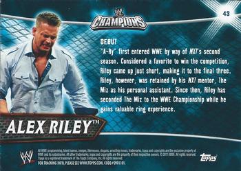 2011 Topps WWE Champions #43 Alex Riley Back