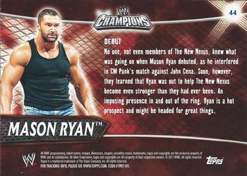 2011 Topps WWE Champions #44 Mason Ryan Back