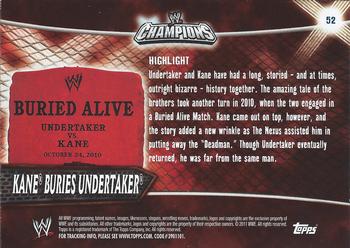 2011 Topps WWE Champions #52 Kane Buries Undertaker Back