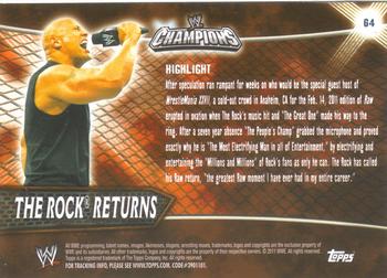2011 Topps WWE Champions #64 The Rock Returns Back