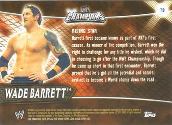 2011 Topps WWE Champions #78 Wade Barrett Back