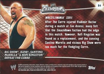 2011 Topps WWE Champions #84 Big Show, Kane, Santino, and Kofi Back