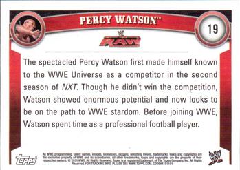 2011 Topps WWE #19 Percy Watson Back
