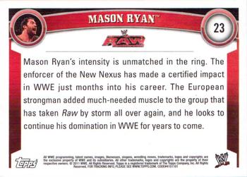 2011 Topps WWE #23 Mason Ryan Back