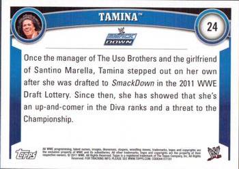 2011 Topps WWE #24 Tamina Back