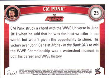 2011 Topps WWE #25 CM Punk Back
