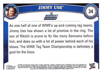 2011 Topps WWE #34 Jimmy Uso Back