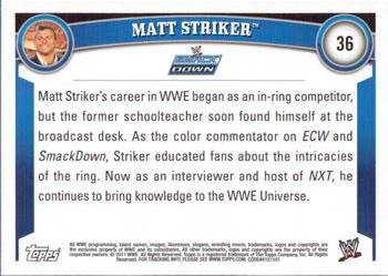 2011 Topps WWE #36 Matt Striker Back
