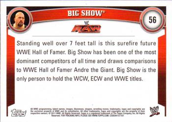 2011 Topps WWE #56 Big Show Back