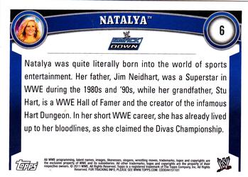 2011 Topps WWE #6 Natalya Back