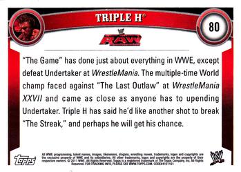 2011 Topps WWE #80 Triple H Back