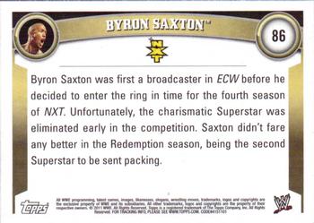 2011 Topps WWE #86 Byron Saxton Back