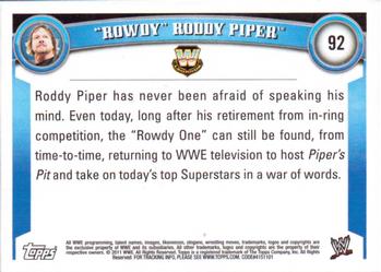 2011 Topps WWE #92 Rowdy Roddy Piper Back