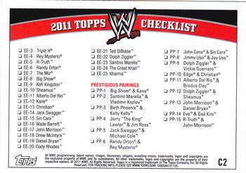 2011 Topps WWE #C2 Checklist 2 Back