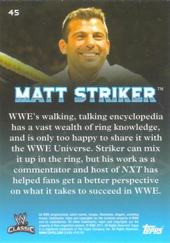 2011 Topps WWE Classic #45 Matt Striker Back