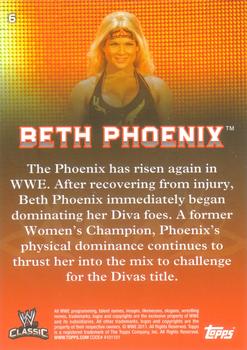 2011 Topps WWE Classic #6 Beth Phoenix Back